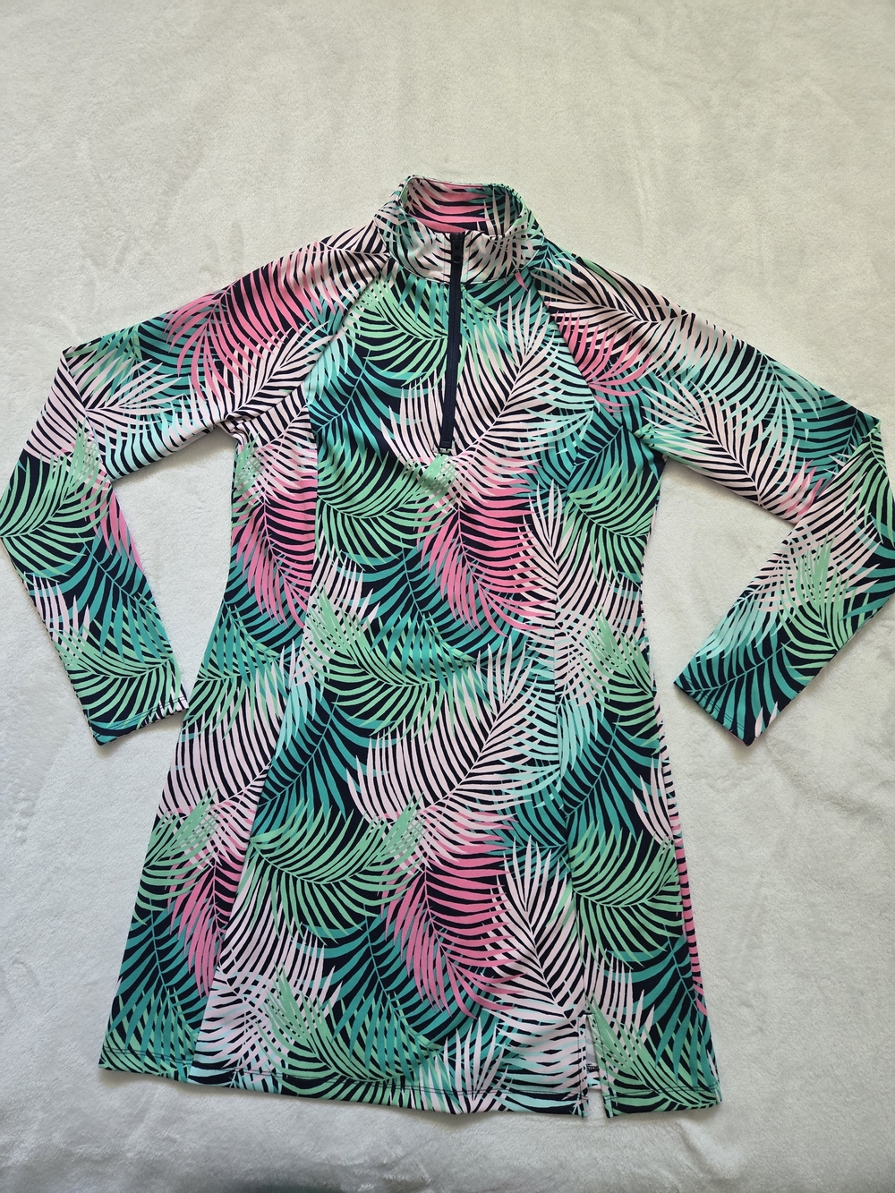 Tommy Bahama Golf Pink, Black, Mint Leaf-print Dress